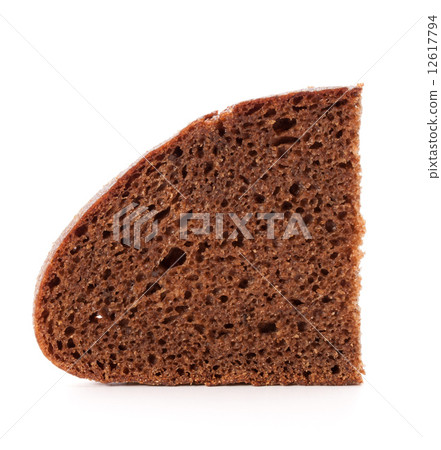 Slice of fresh rye bread isolated on white background cutout 12617794