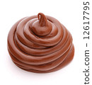 Chocolate cream swirl isolated on white background cutout 12617795