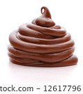 Chocolate cream swirl isolated on white background cutout 12617796