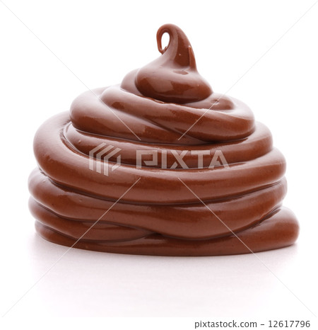 Chocolate cream swirl isolated on white background cutout 12617796