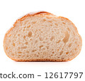Hunk or slice of fresh white bread isolated on white background 12617797