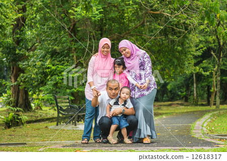 Asian family outdoor Asian family outdoor 12618317