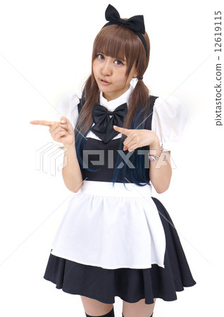 A cute woman in a maid dress A cute woman in a maid dress 12619115
