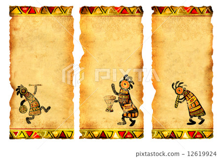 Set of banners with African traditional patterns Set of banners with African traditional patterns 12619924