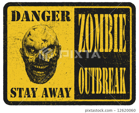 Zombie. Warning sign. Hand drawn. Vector illustration eps8 12620060
