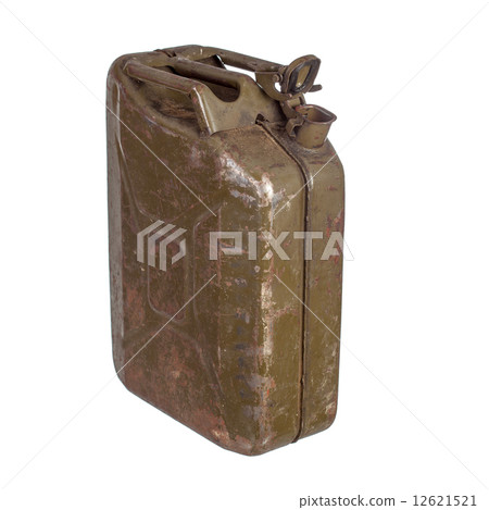 Old rusty opened gasoline canister 12621521