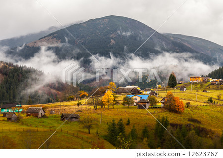 global warming. mountain landscape. Clouds and fog global warming. mountain landscape. Clouds and fog 12623767