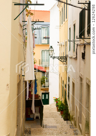 street in old town of Lisbon 12624298