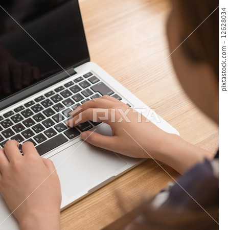 Personal computer and female Personal computer and female 12628034