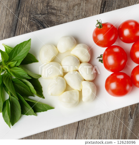 Caprese salad in shape of Italian flag 12628096