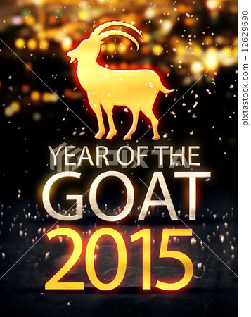 Year of The Goat 2015 Yellow Night Beautiful Bokeh 3D Portrait 12629690