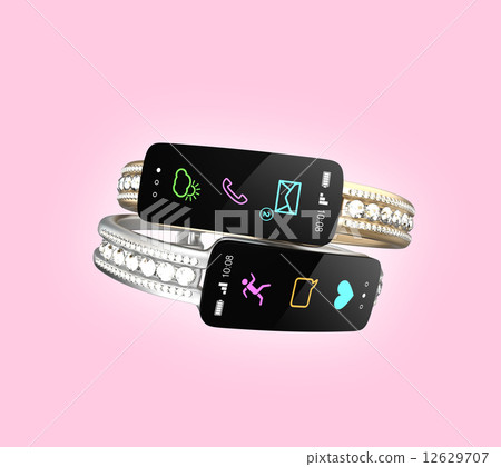 Smart Band with Diamond Decoration, Concept of Digital Accessories for Women 12629707