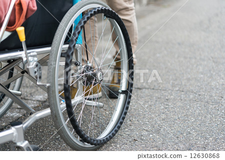 Walking with a wheelchair 12630868