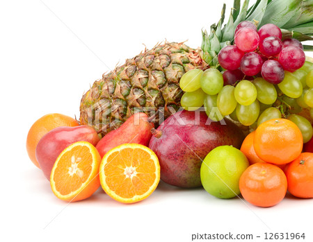 fresh fruits isolated on a white 12631964