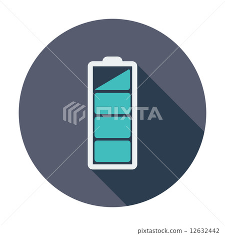 Charging the battery, flat single icon. Charging the battery, flat single icon. 12632442