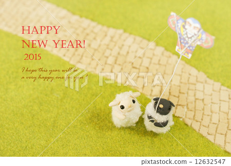 風箏養羊雪賀卡 12632547