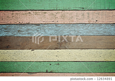 Old colorful wood texture in retro colors 12634891