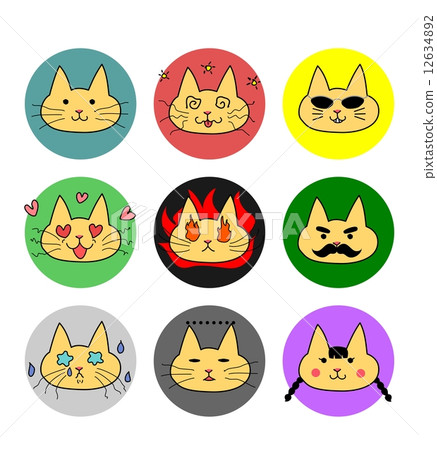 Cat's face variation, cartoon style Cat's face variation, cartoon style 12634892