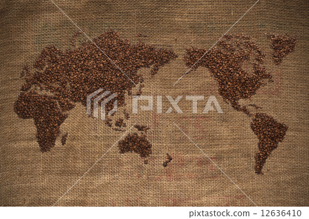 Coffee bean world map 12636410