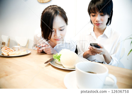 Cafe with two girls 12636758