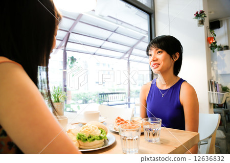 Cafe with two girls Cafe with two girls 12636832