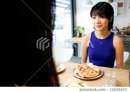 Cafe with two girls 12636833