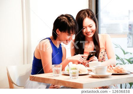 Cafe with two girls 12636838