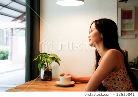 Cafe with two girls 12636841