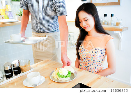 Cafe with two girls 12636853