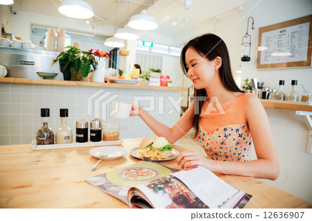 Cafe with two girls   12636907