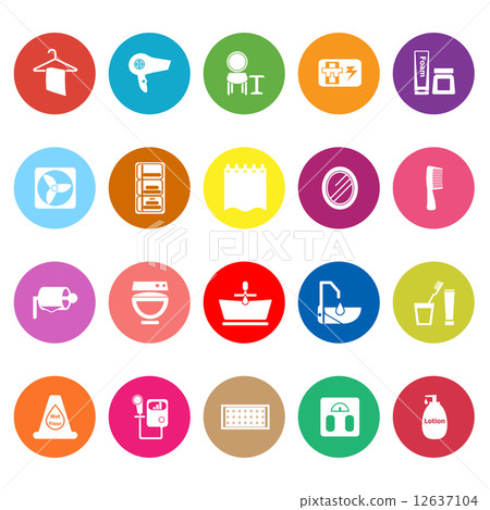 Bathroom flat icons on white background 12637104