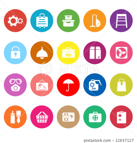 Home storage flat icons on white background Home storage flat icons on white background 12637127