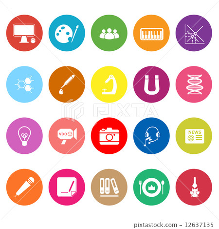 General learning flat icons on white background 12637135