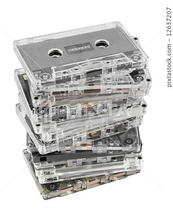 Stack of audio cassettes 12637207