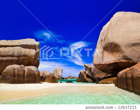 Tropical beach at Seychelles 12637215