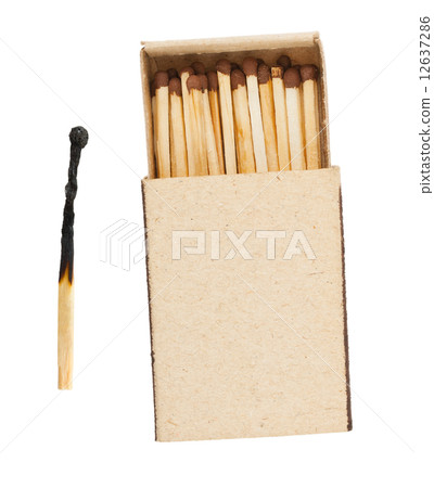 Matchbox and burnt match 12637286