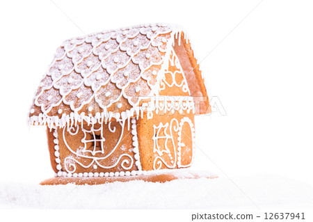 gingerbread house isolated gingerbread house isolated 12637941