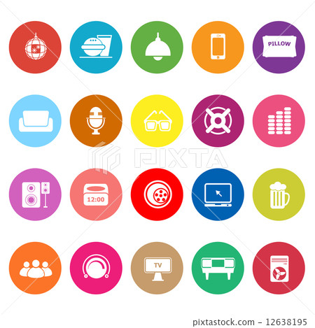 Home theater flat icons on white background Home theater flat icons on white background 12638195