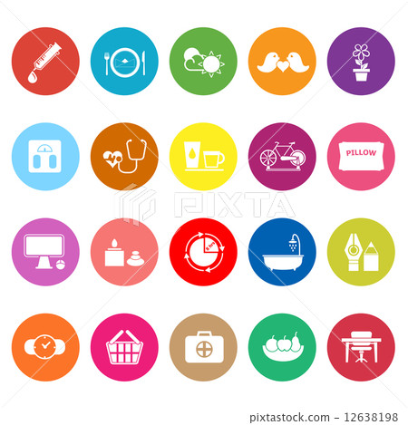 Health behavior flat icons on white background Health behavior flat icons on white background 12638198