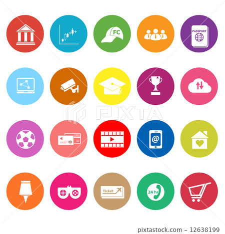 General online flat icons on white background General online flat icons on white background 12638199