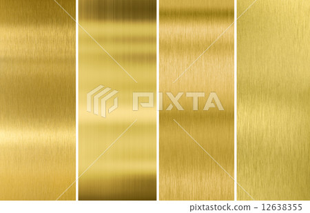 Gold or brass brushed metal texture backgrounds set Gold or brass brushed metal texture backgrounds set 12638355