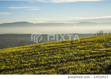 German mountains in high fog 12638421