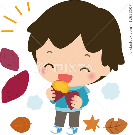 男孩吃烤紅薯 12638507