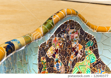 Ceramic Bench Park Guell - Barcelona Spain Ceramic Bench Park Guell - Barcelona Spain 12640377