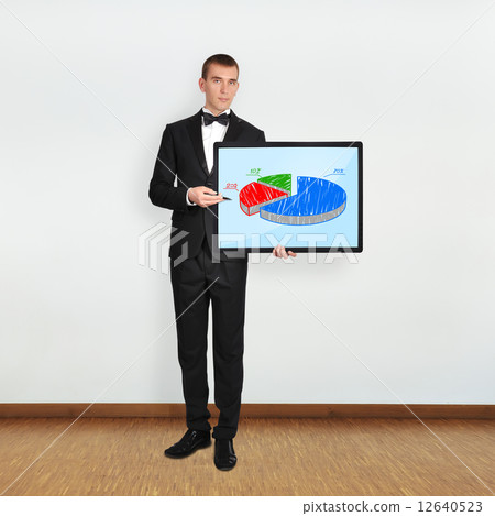 man and plasma with graph man and plasma with graph 12640523