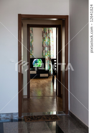 open door of a luxury apartment 12641824