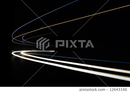 Car light trails in the tunnel. 12643198