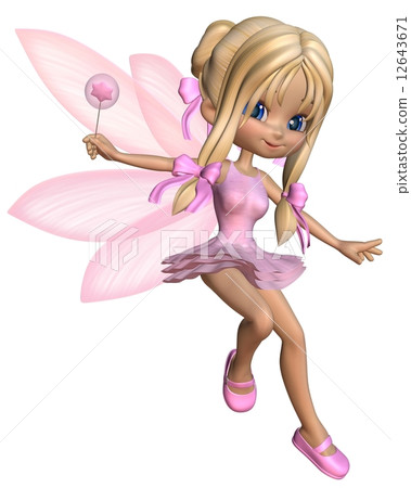 Cute Toon Ballerina Fairy in Pink - jumping Cute Toon Ballerina Fairy in Pink - jumping 12643671