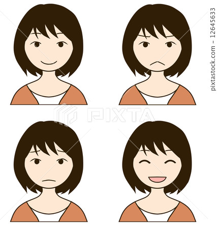 Female facial expression set 12645633