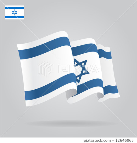 Flat and waving Israeli Flag. Vector Flat and waving Israeli Flag. Vector 12646063